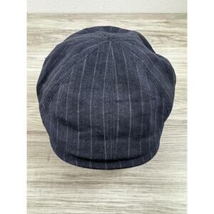 Bailey 1922 Leif Linen-Cotton Newsboy Cap – XL, Blue Avion Stripe, NWT